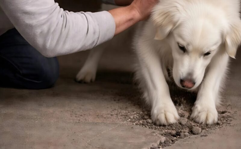 A megmentett kutyám nem hagyta abba a beton kaparását a pincémben. Amikor végre betörtem a padlót, döbbenten láttam, mit találtam odabent.