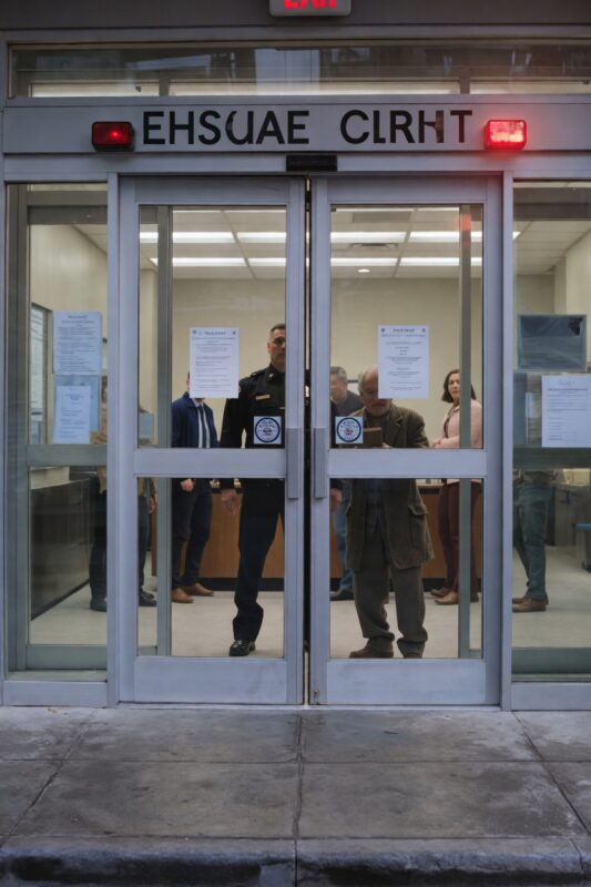 A biztonsági őr kitolta az idős férfit a bankból… Másodpercekkel később az összes ajtó bezárult.