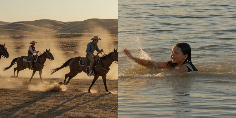 Egy cowboy elhagyja a vadlóversenyt, hogy megmentsen egy fuldokló lányt, felfedve ezzel egy titkot.