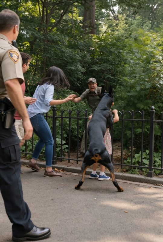 A dobermann a kerítéshez szorította a kis Emmát, de másodpercekkel később mindenki rájött, hogy épp most mentette meg az életét.
