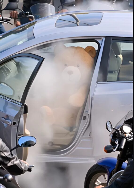 Előhúztak egy régi plüssmackót, amiben egy kis üzenet volt elrejtve. A levélből kiderült, miért torlaszolta el több tucat motoros az egész utat.